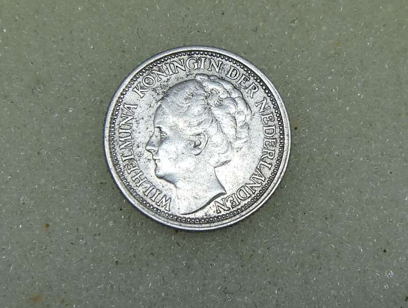 1937 TEN CENTS COIN - NETHERLANDS - SILVER