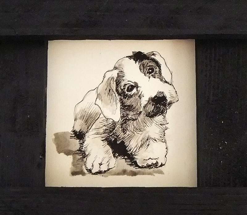 AN ORIGINAL MIXED MEDIUM SKETCH BY HEDWIG BRECHER EIBUSCHITZ - UNFRAMED