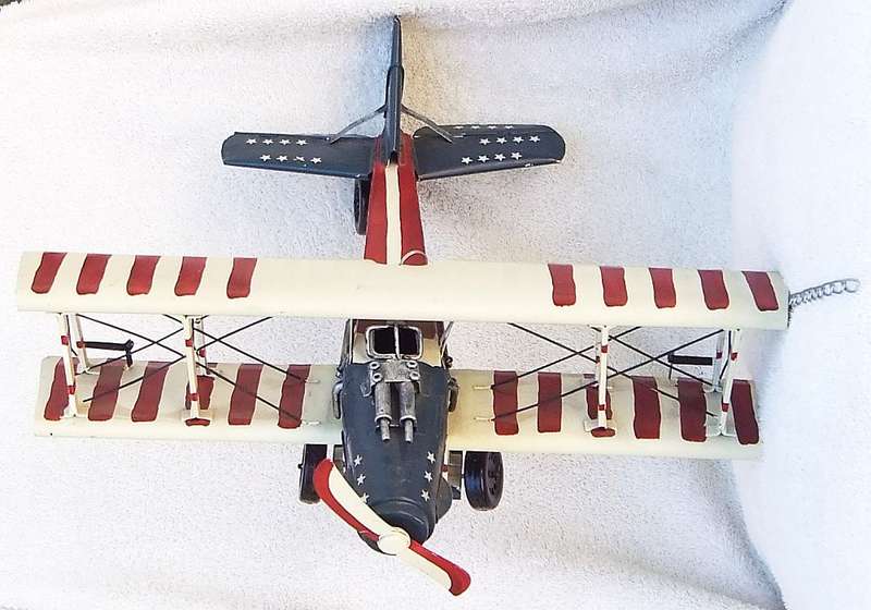 MUST SEE !! AN AWESOME AND BIG HIGHLY DETAILED METAL TIN TYPE FIGHTER PLANE !! WOW !!