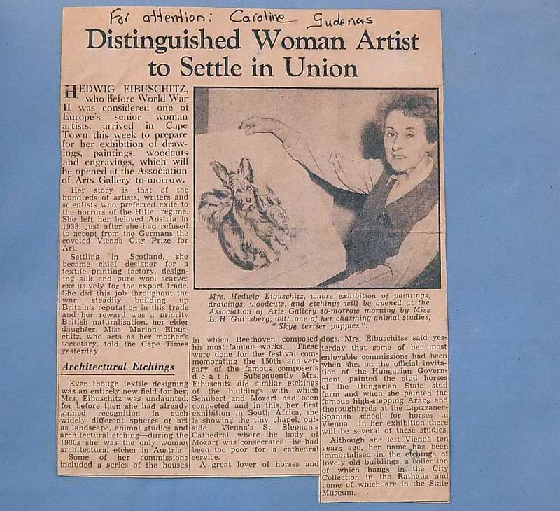 AN ORIGINAL SIGNED SKETCH BY HEDWIG BRECHER EIBUSCHITZ - UNFRAMED