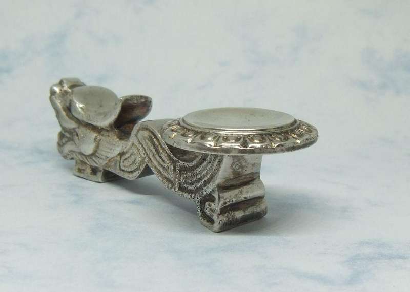 WOW !! AN AWESOME OLD HEAVY CHINESE DRAGON MOTIF NICKEL SILVER SPOON REST IN GREAT CONDITION !!