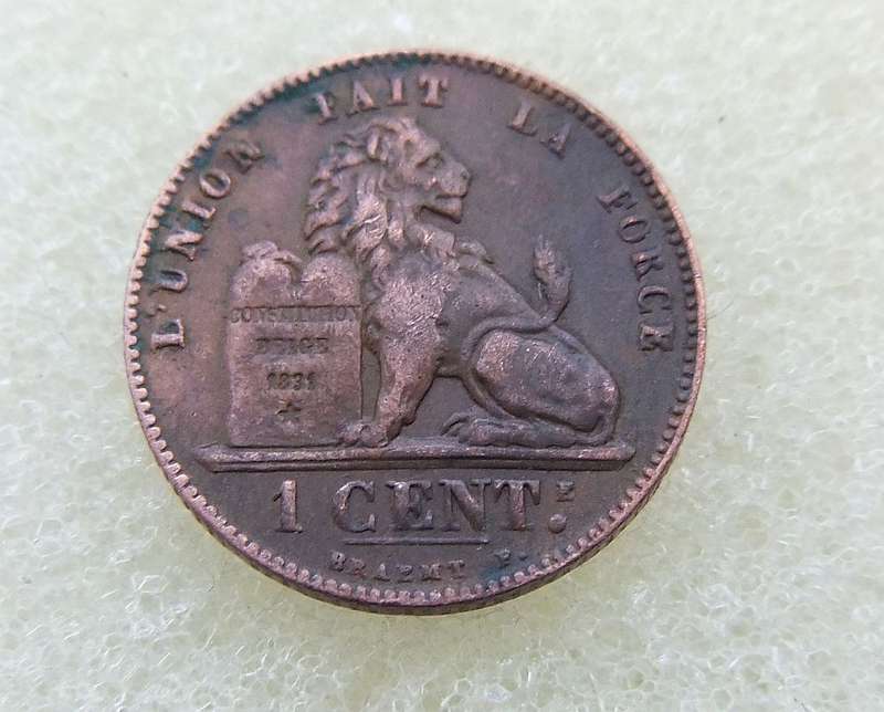 1907 BELGIUM 1 CENT COIN