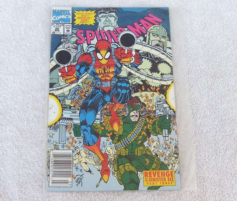 1992 MARVEL COMICS - SPIDER-MAN #20 ( GUEST STARS : HULK ! DEATHLOK ! NOVA ! SOLO ! )