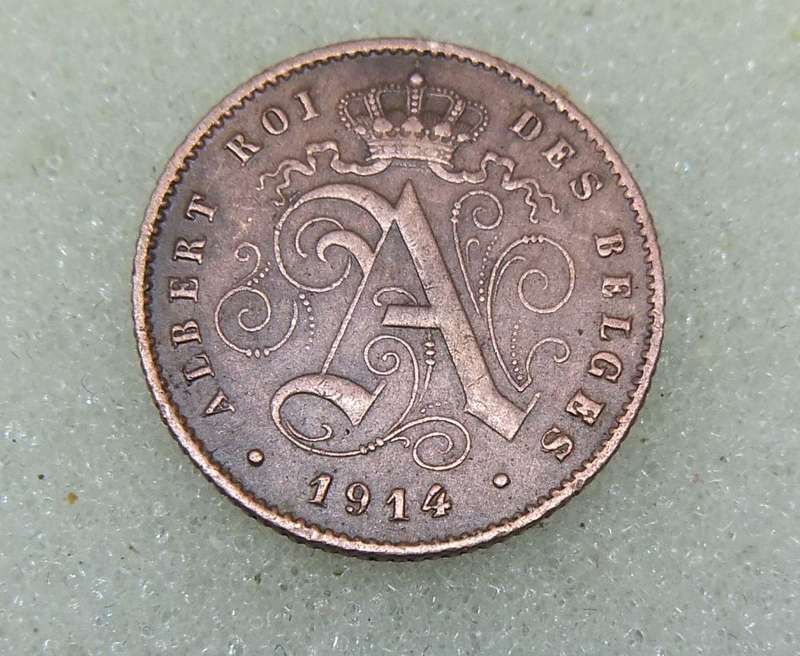 1914 BELGIUM ONE CENT COIN