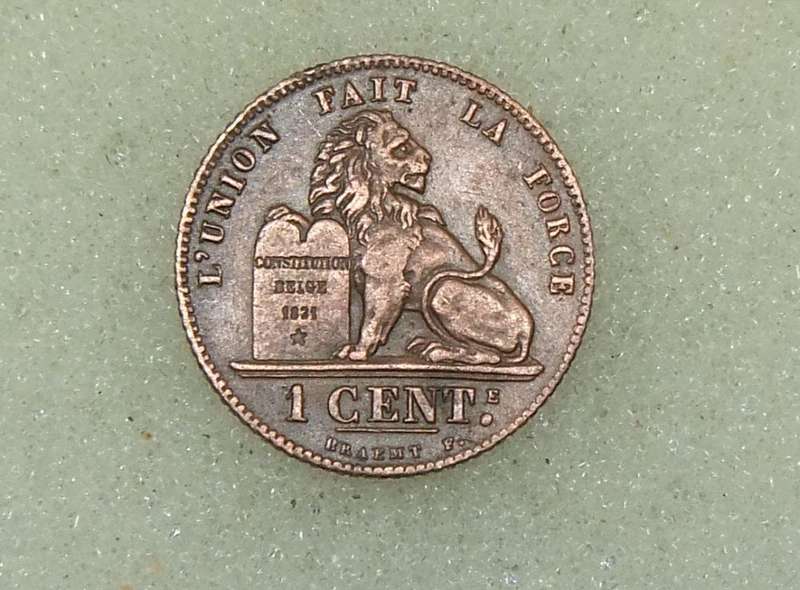 1914 BELGIUM ONE CENT COIN