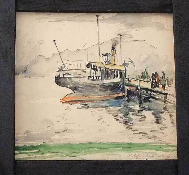 AN ORIGINAL SIGNED WATERCOLOUR PAINTING BY HEDWIG BRECHER EIBUSCHITZ - UNFRAMED