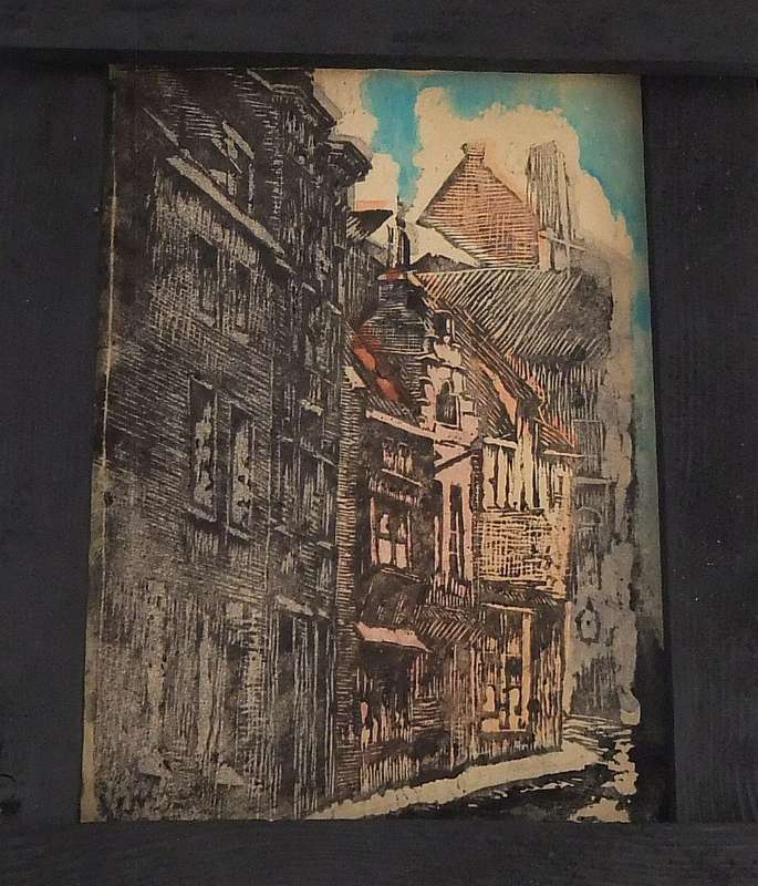 AN ORIGINAL ETCHING / WOODBLOCK BY HEDWIG BRECHER EIBUSCHITZ - UNFRAMED
