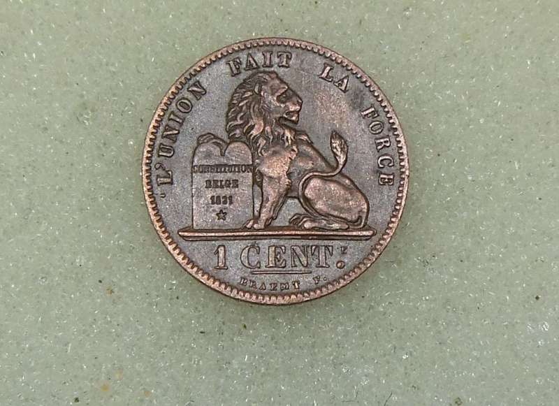 1870 BELGIUM ONE CENT COIN
