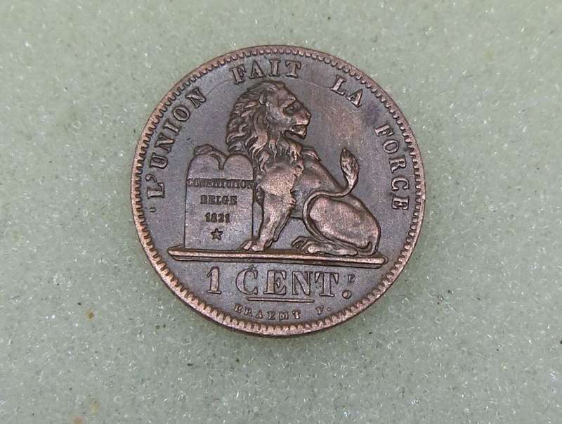 1870 BELGIUM ONE CENT COIN