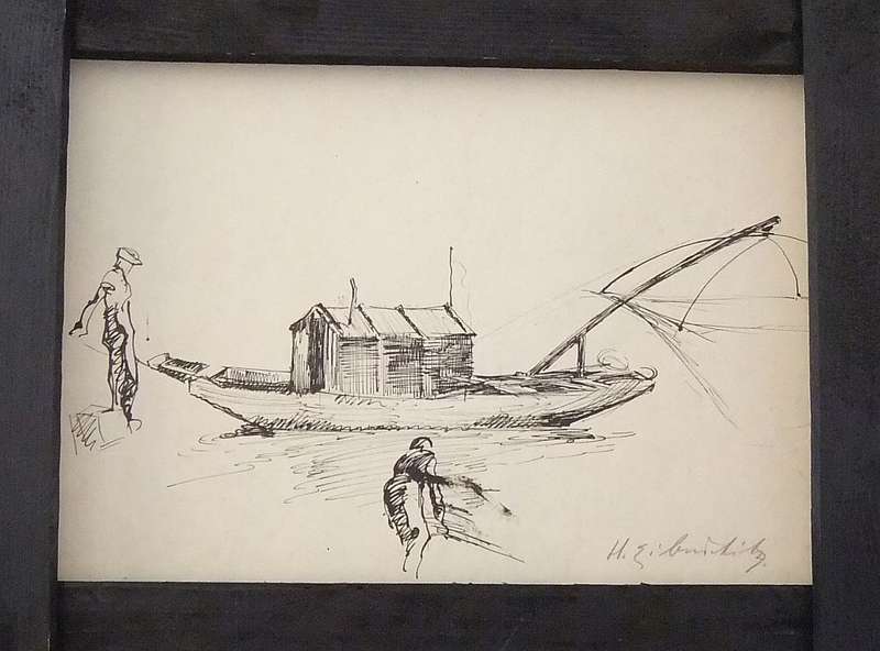 AN ORIGINAL SIGNED SKETCH BY HEDWIG BRECHER EIBUSCHITZ - UNFRAMED