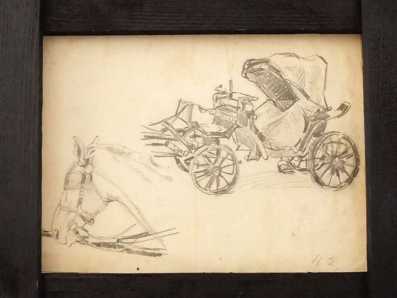 AN ORIGINAL SIGNED SKETCH BY HEDWIG BRECHER EIBUSCHITZ - UNFRAMED