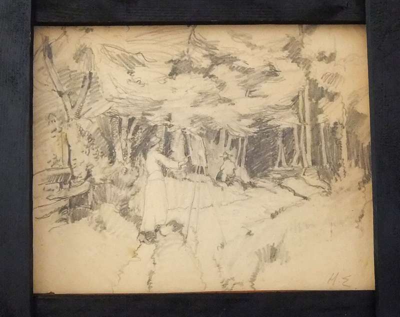 AN ORIGINAL SIGNED SKETCH BY HEDWIG BRECHER EIBUSCHITZ - UNFRAMED