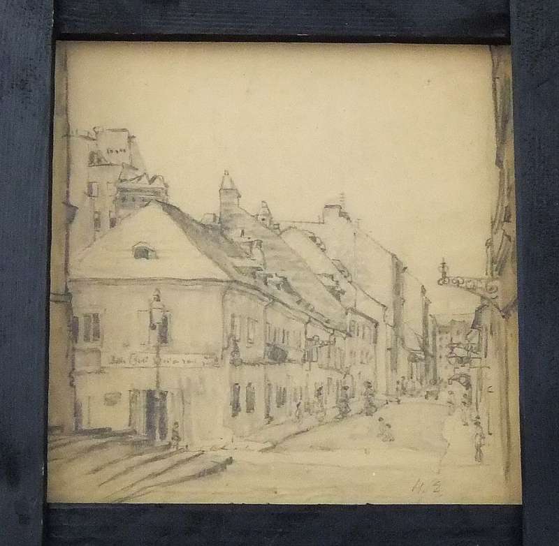 AN ORIGINAL SIGNED SKETCH BY HEDWIG BRECHER EIBUSCHITZ - UNFRAMED