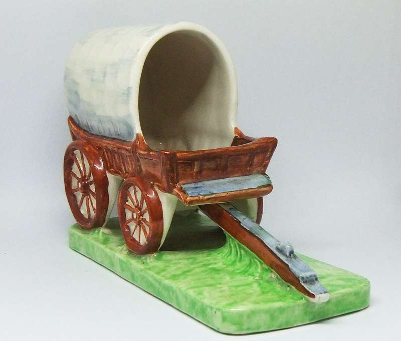 A RARE 1838 -1938 PORCELAIN OX-WAGON COMMEMORATING THE VOORTREKKERS BY BURLEIGH WARE ENGLAND
