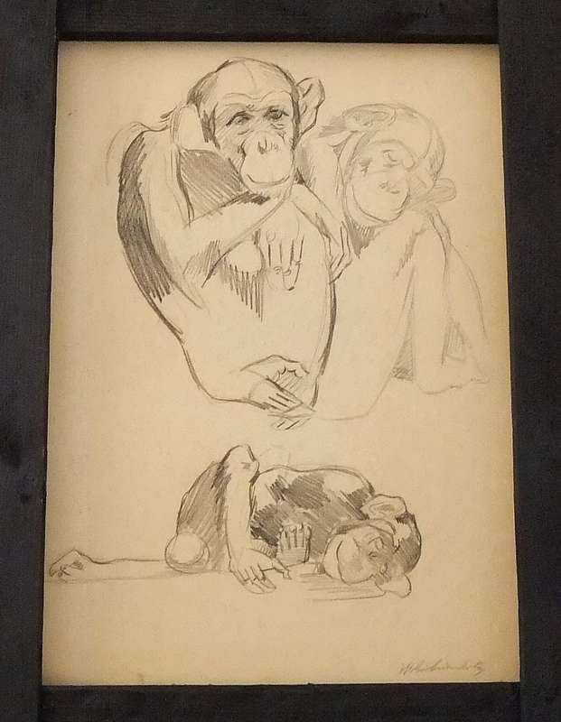 AN ORIGINAL SIGNED SKETCH BY HEDWIG BRECHER EIBUSCHITZ - UNFRAMED