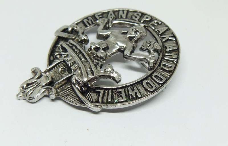A VERY COOL VINTAGE SCOTTISH SOLID METAL KILT OR CLAN PIN / BROOCH IN EXCELLENT CONDITION