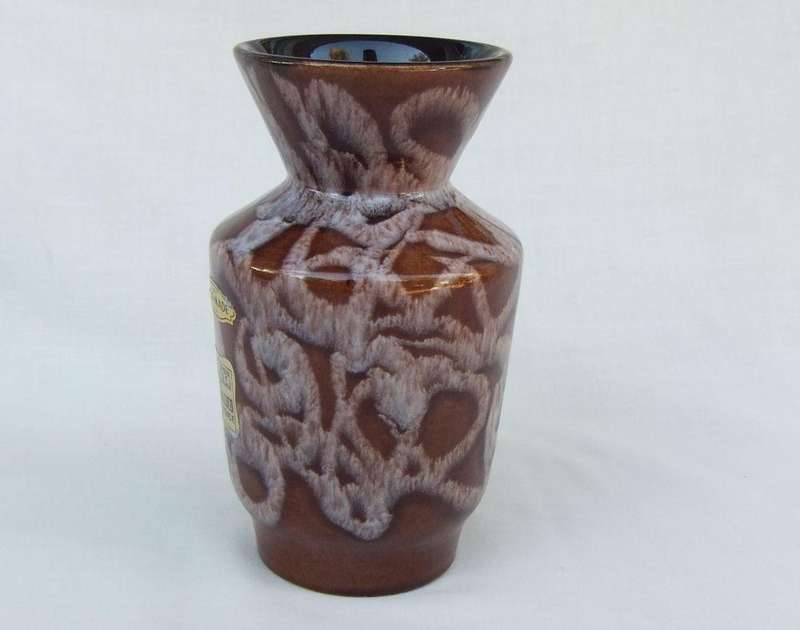 A vintage 1970`s Pottery vase with original stickers still attached made in Austria