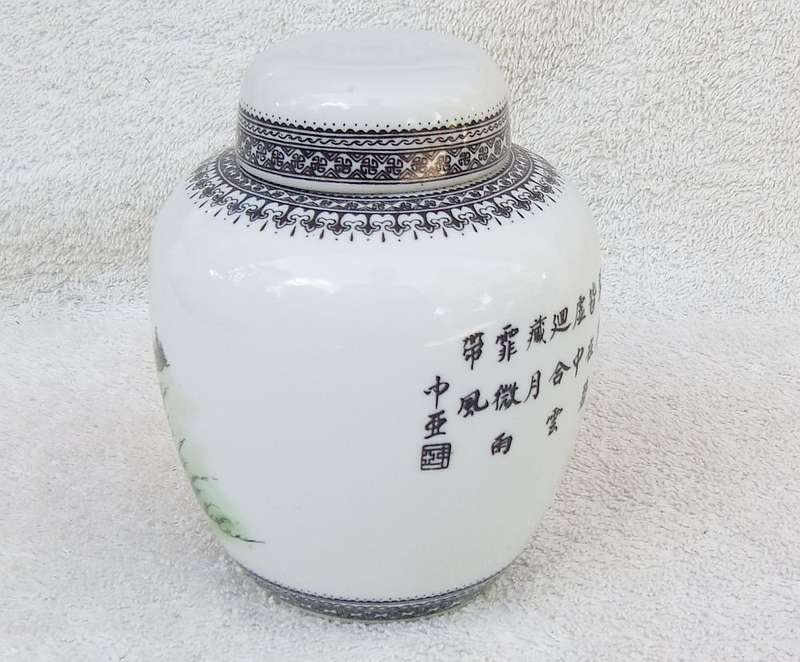 Vintage Chinese Porcelain Ginger Jar with Detailed Design