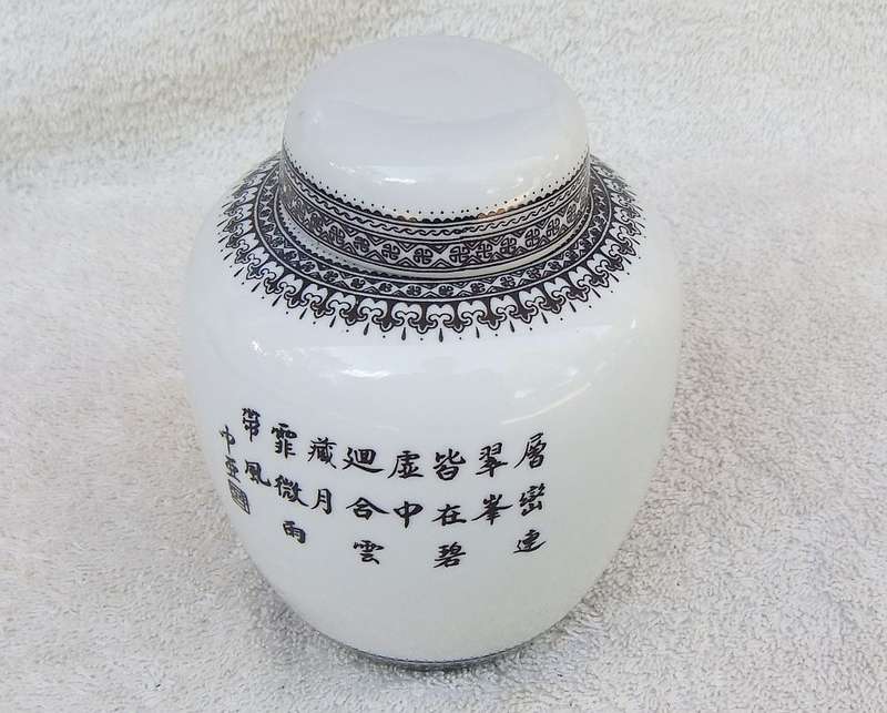 Vintage Chinese Porcelain Ginger Jar with Detailed Design