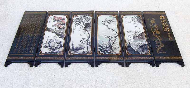WOW !! A STUNNING CHINESE "IMITATION OF AN ANCIENT SMALL SCREEN" IN ORIGINAL BOX !! GREAT FIND !!