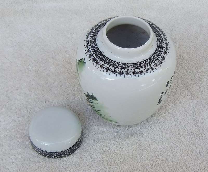 Vintage Chinese Porcelain Ginger Jar with Detailed Design