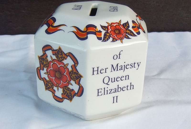TOO SWEET !! THREE VINTAGE MONEY BOXES - TIN METAL , ROYAL COMMEMORATIVE AND A 1977 PADDINGTON