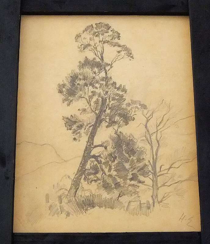 AN ORIGINAL SIGNED SKETCH BY HEDWIG BRECHER EIBUSCHITZ - UNFRAMED