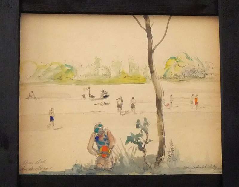 AN ORIGINAL SIGNED WATERCOLOUR PAINTING BY HEDWIG BRECHER EIBUSCHITZ - UNFRAMED