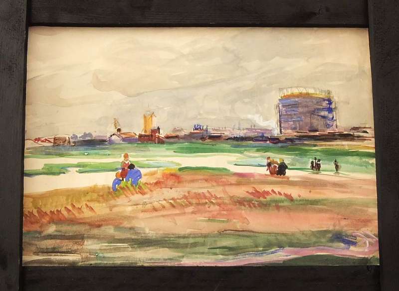 AN ORIGINAL SIGNED WATERCOLOUR PAINTING BY HEDWIG BRECHER EIBUSCHITZ - UNFRAMED