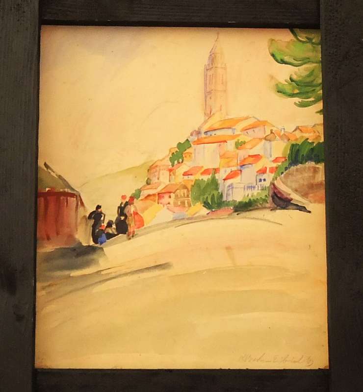 AN ORIGINAL SIGNED WATERCOLOUR PAINTING BY HEDWIG BRECHER EIBUSCHITZ - UNFRAMED