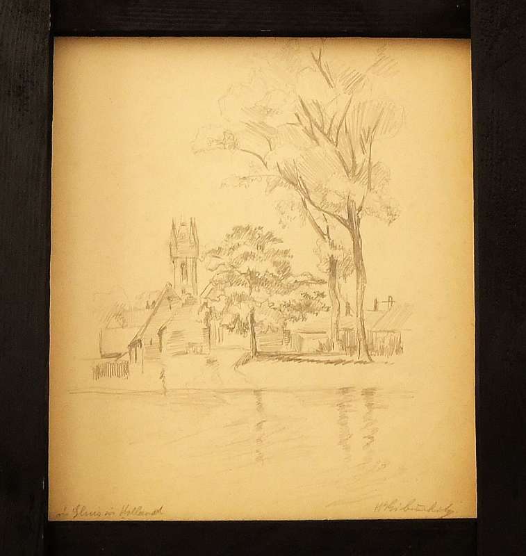 AN ORIGINAL SIGNED SKETCH BY HEDWIG BRECHER EIBUSCHITZ - UNFRAMED