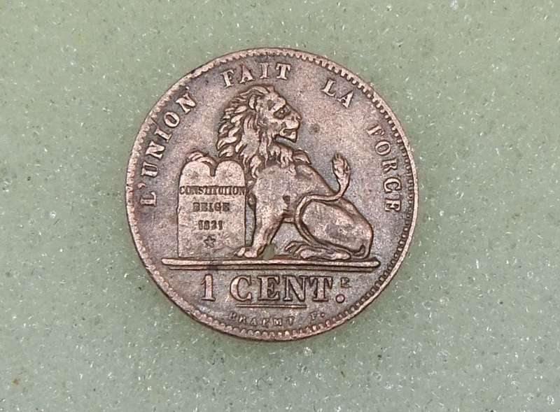 1902 BELGIUM ONE CENT COIN