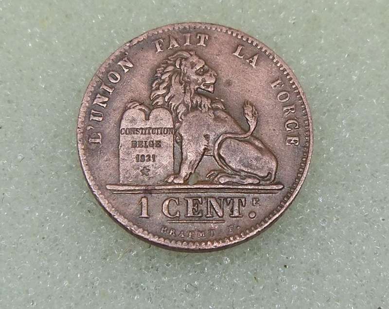 1902 BELGIUM ONE CENT COIN