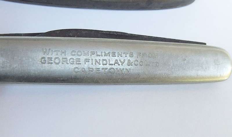 THREE VINTAGE ADVERTISING POCKET KNIVES - FRICK SEWING MACHINES / DELCO CAR PARTS / GEORGE FINDLAY