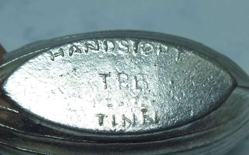 A RARELY SEEN VINTAGE NORWEGIAN PEWTER VIKING BOAT MOTIF OPEN SALT WITH ORE SHAPED SALT SPOON