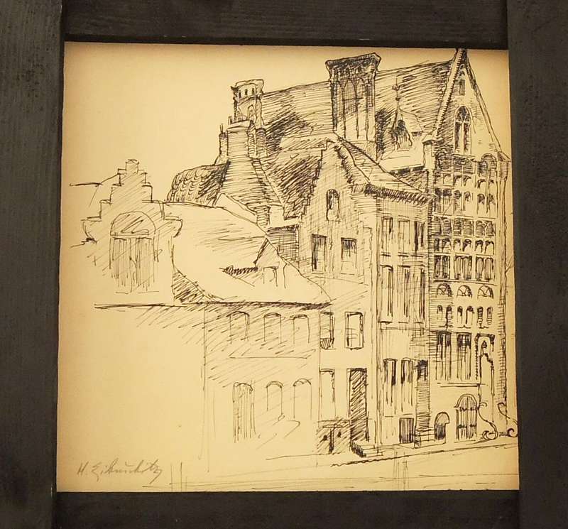 AN ORIGINAL SIGNED SKETCH BY HEDWIG BRECHER EIBUSCHITZ - UNFRAMED