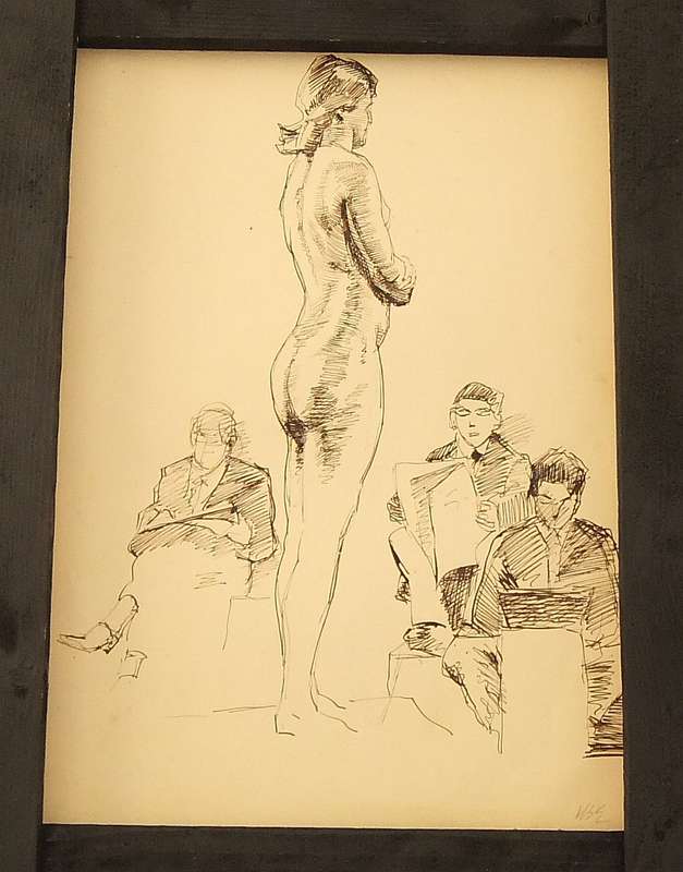 AN ORIGINAL SIGNED SKETCH BY HEDWIG BRECHER EIBUSCHITZ - UNFRAMED