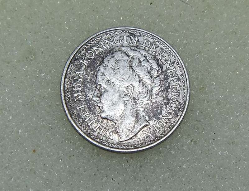 1936 TEN CENTS COIN - NETHERLANDS - SILVER