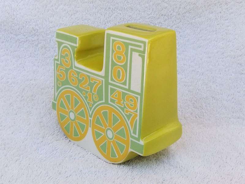 SUPER FIND !! A TRULY RARE VINTAGE 1970`S "CARLTONWARE" TRAIN MOTIF MONEY BOX IN EXCELLENT CONDITION