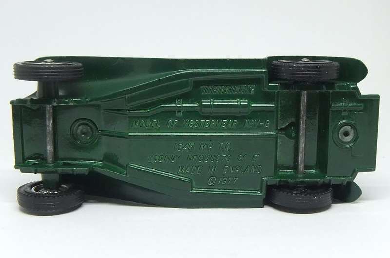 A VINTAGE 1977 DIE CAST METAL MODEL OF THE 1945 MG T.C. BY LESNEY / MATCHBOX MADE IN ENGLAND