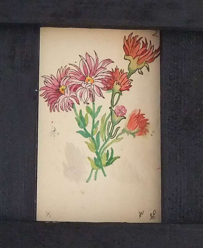 ELEVEN ORIGINAL SMALL FLORAL WATERCOLOR PAINTINGS BY HEDWIG BRECHER EIBUSCHITZ - UNFRAMED