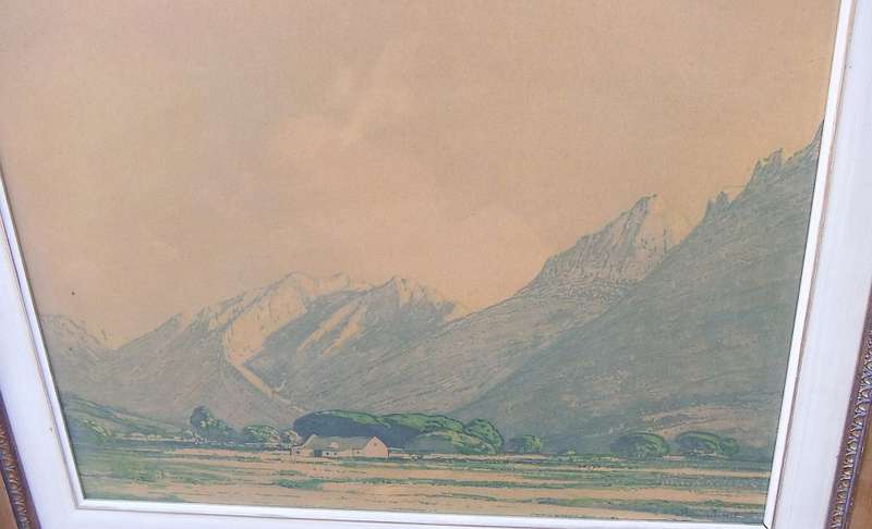 AN OLD PRINT OF A LANDSCAPE PAINTING OF JONKERSHOEK BY SA`S MOST WELL KNOWN ARTIST JH PIERNEEF !!