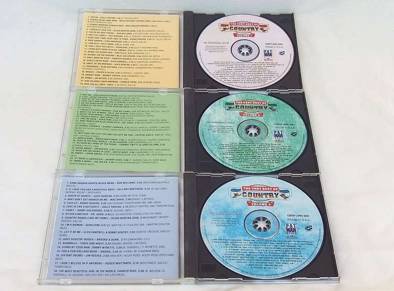 3 CD LOT !! THE VERY BEST OF COUNTRY VOLUME ONE , TWO & THREE - 66 SONGS - VARIOUS ARTISTS !!