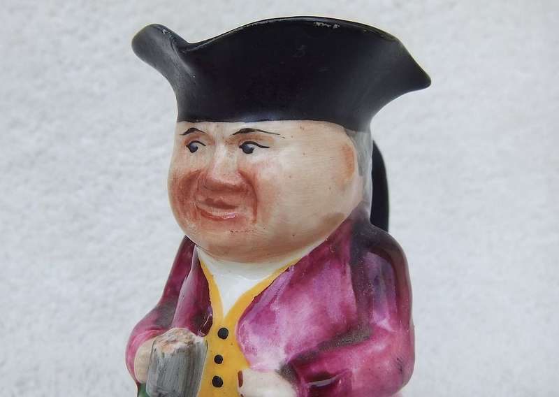 AN AWFULLY CUTE OLD DRINKING & SMOKING CHARACTER TOBY JUG BY DENTON CHINA OF ENGLAND