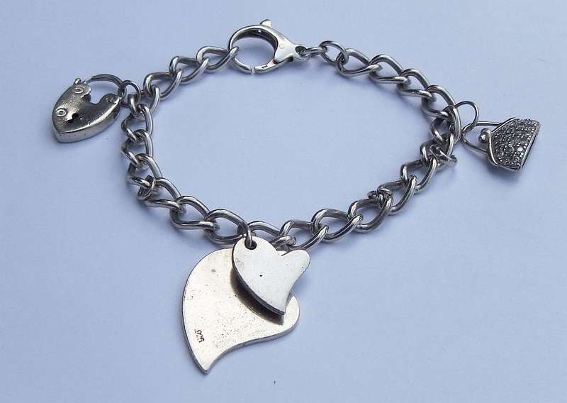 Sterling Silver Charm Bracelet with Designer Charm - Good Quality Piece
