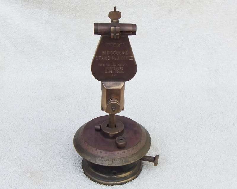 SUPER RARE !! A 1941 WW2 "TEX" MILITARY BINOCULARS STAND No.1 MKII - MADE IN CAPE TOWN