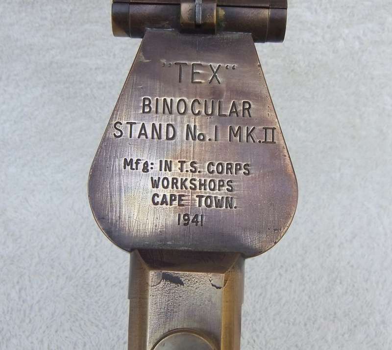 SUPER RARE !! A 1941 WW2 "TEX" MILITARY BINOCULARS STAND No.1 MKII - MADE IN CAPE TOWN