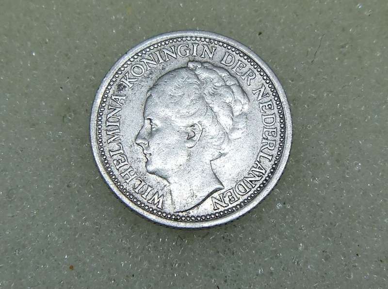 1937 TEN CENTS COIN - NETHERLANDS - SILVER