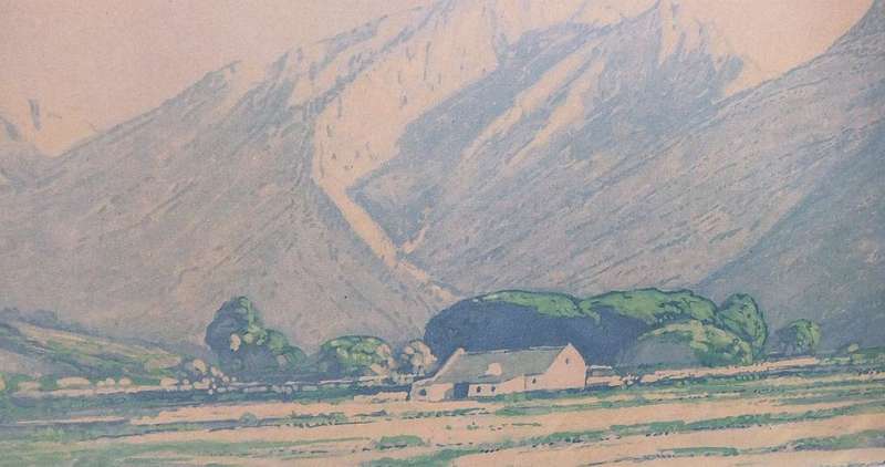 AN OLD PRINT OF A LANDSCAPE PAINTING OF JONKERSHOEK BY SA`S MOST WELL KNOWN ARTIST JH PIERNEEF !!