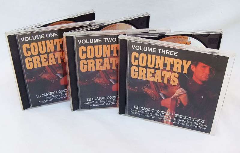 3 CD LOT !! COUNTRY GREATS - VOLUME ONE , TWO AND THREE ( 54 SONGS ) !! FREE COMBINING !!